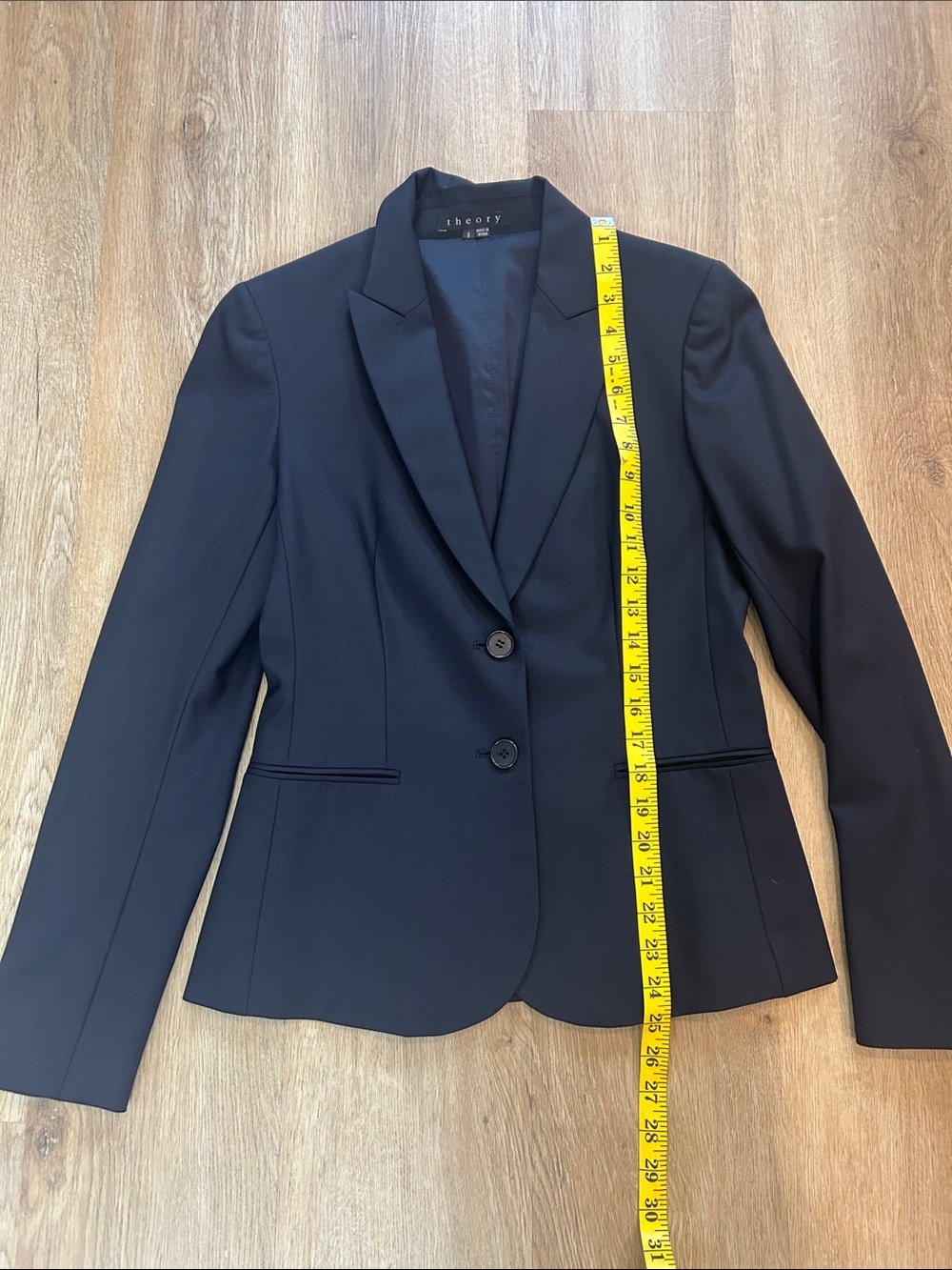 Theory Navy Blue Two-Button Tailored Blazer - Picture 10 of 11